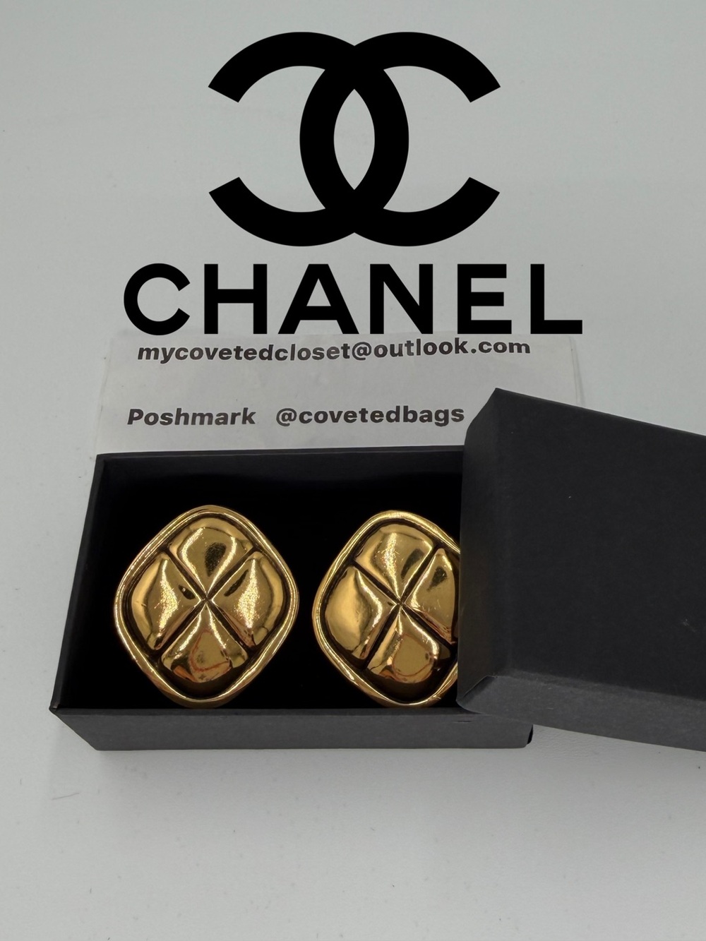 Chanel Vintage 1980s Matelasse Quilted Cushion Clip-On Earrings Great Condition